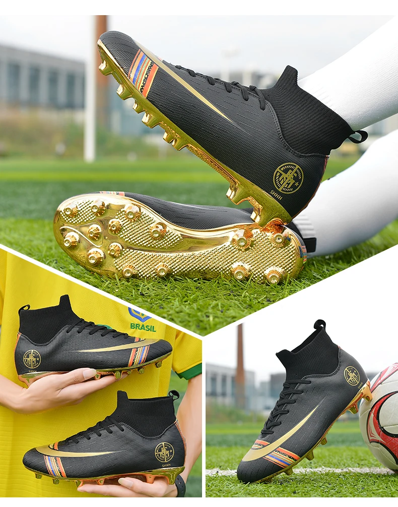 Футбольная обувь для мужчин, детские футбольные кроссовки для помещений, дерн и шип, супертонкие Футзальные оригинальные удобные водонепроницаемые бутсы, футбольная обувь