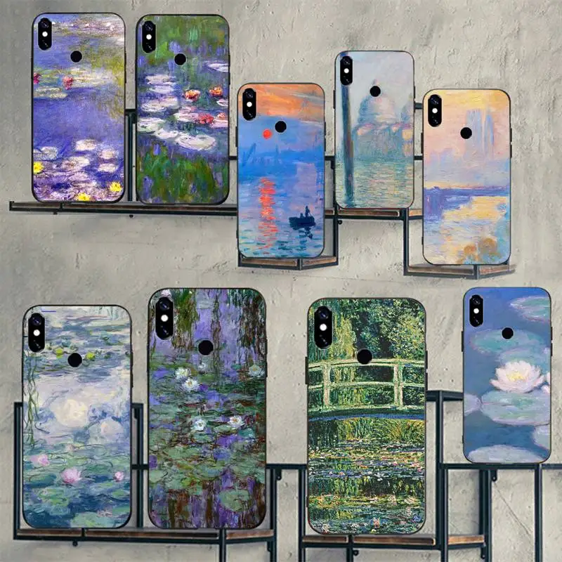 Чехлы Monet с рисунком водяных лилий для телефонов Xiaomi Mi Redmi Note 7 8 9 pro 8T 9T 9S 9A 10 Lite |