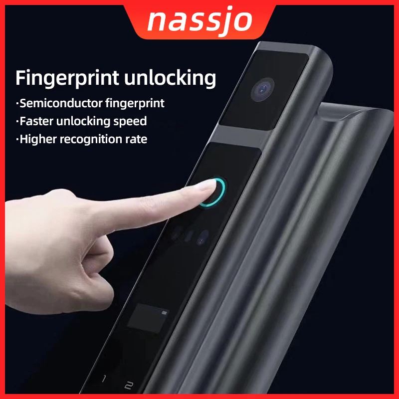 US $321.00 Nassjo Smart Digital Door Lock Fingerprint Lock Face Recognition Lock Intelligent For Home Safe Password APP Remote Control