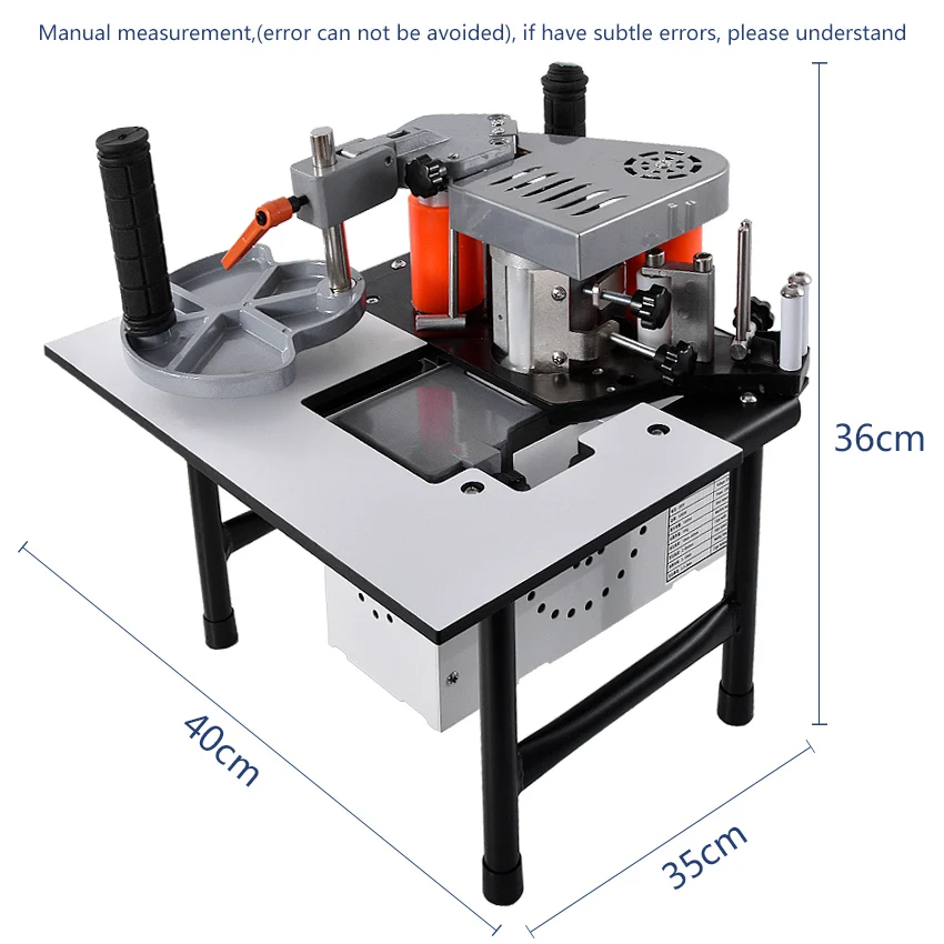 SC-40 Edge Banding Machine Portable Wood PVC Two-sided Gluing Edge Bander Tray Cut Adjustable Speed 110/200V 1200W 1000ml