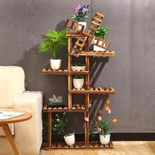 Support de plantes à fleurs à plusieurs niveaux, 6 types de support de plantes en bois pour balcon jardin, étagère d'exposition bonsaï