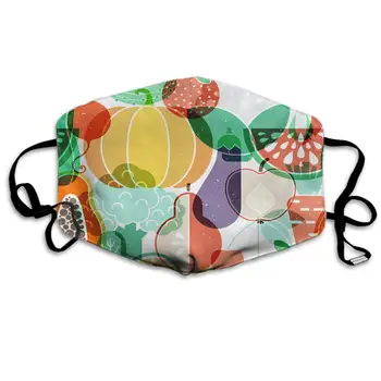 

Swono Mask Fruit,Funny Colorful Fruits and Vegetables Pattern Polyester Anti Dust Face Mask-Washable and Reusable Mask for
