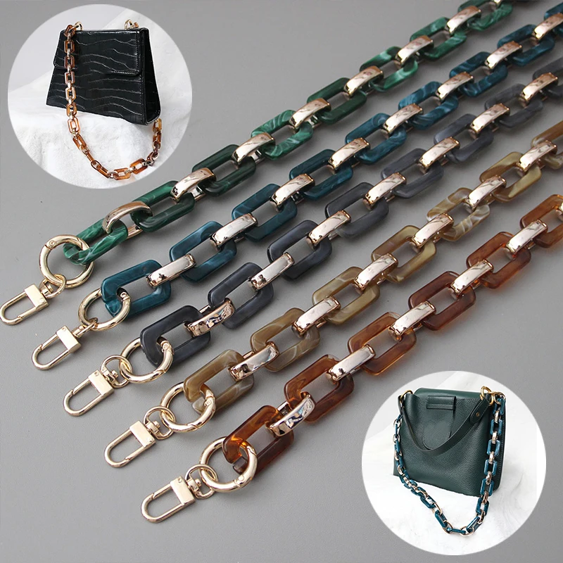 Airssory correa de cadena de hombro acrílica color bronce para bolso accesorios de decoración de repuesto 59 cm correas bolso 