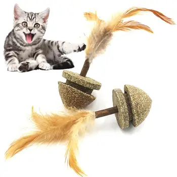 

Cat Catnip Toy Vegetable Flavor Spinning Top Kitten Chewing Toy Teeth Grinding Toy Faux Feather Cat Interactive Toy Pet Supplies