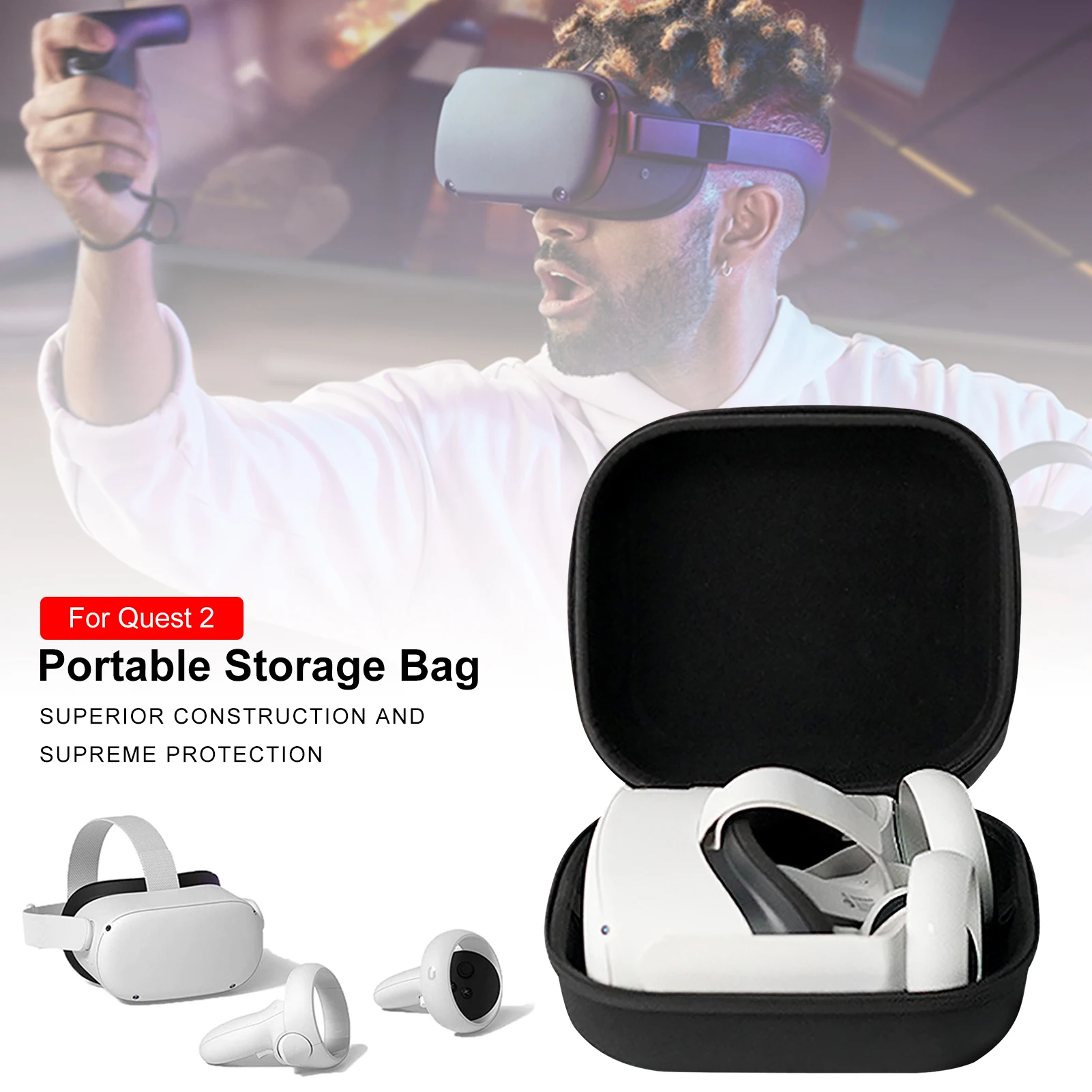 New Protable VR Accessories For Oculus Quest 2 VR Headset Travel Carrying Case EVA Storage Box For Oculus Quest 2