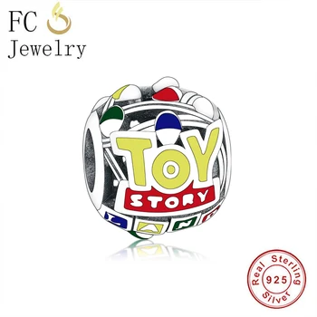 

FC Jewelry Fit Original Pan Charm Bracelet 925 Silver Ball Shape Openwork Enamel Toy Story Bead For Making Women Berloque 2020
