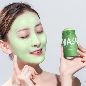 

Green Tea Deep Cleaning Solid Mask Daub Type Oil Control Cleanser Moisturizer Acne Blackhead Remover Mask Shrinking