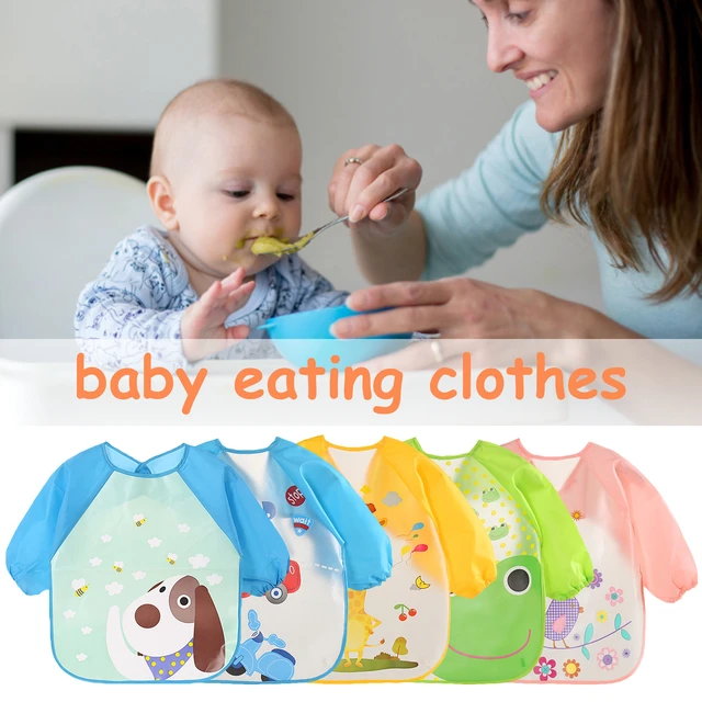 Bavoir intégral avec illustration de dessin animé pour enfant,bandana  imperméable, tablier à manches longues, vêtement pour manger pour bébé,  accessoire de repas, haut de nourrissage, produit de puériculture, -  AliExpress