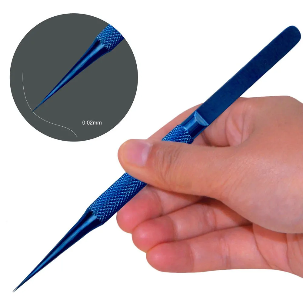 Straight Titanium alloy tweezers professional maintenance tool 0.15mm edge precision fingerprint tweezers Apple main board copper wire - Тип головки пинцета: Straight