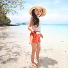 Летние шорты на шнуровке для девочек; стиль; корейский стиль; шорты для родителей и детей; шорты для маленьких девочек