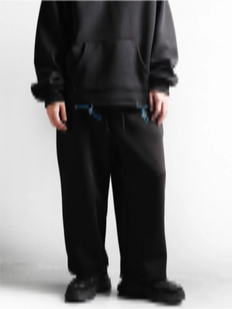 Men Straight Pants Spring And Autumn New Korean Casual Classic Black Large Size New Solid Color Wide Leg Pants