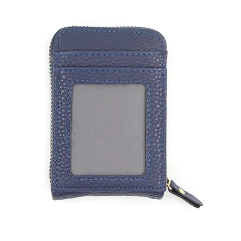 Синий Портативный RFID Блокировка из искусственной кожи кредитный держатель для карт чехол Карманный Кошелек Органайзер F42A - Цвет: Синий