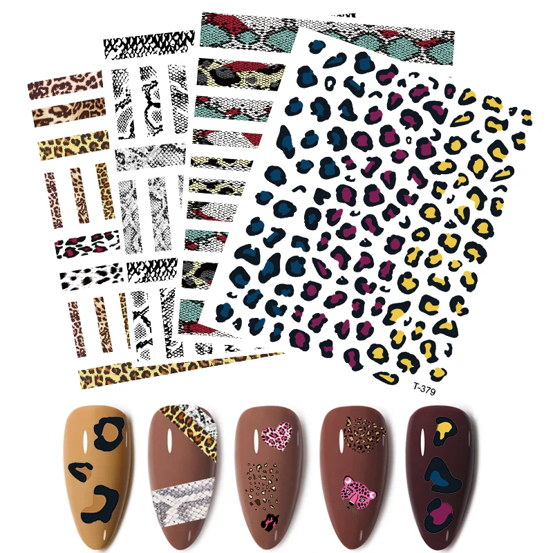 

1Pcs Colorful Snake Nail Foil Sticker Serpentine Leopard Print Sliders Adhesive Transfer Foil Polish 3D Art AccessorIes