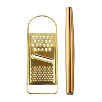 

1 Pcs Rolling Pin Kitchen Utensils Dough Roller & 1 Pcs Grater Potato Fruit Slicer Peel Scrape Wipe Radish