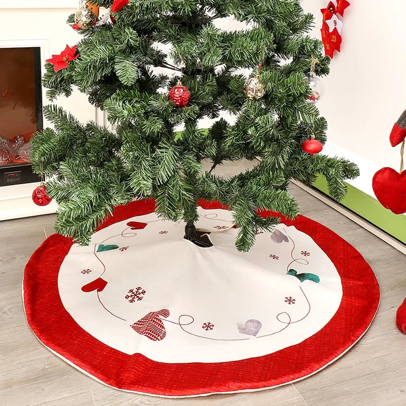 Christmas Tree Skirt 48-Inch Large Sized Invisible Nylon Clasp Design Xmas Tree Apron Holiday Decorations Saia Arvore De Natal