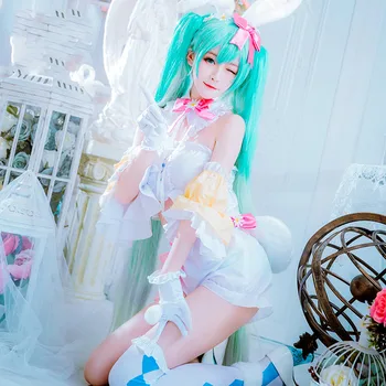 

Hatsune Miku Future Cos Four Seasons Series Miku Rabbit Ear Spring Cosplay Vocaloid Anime Cosplay Costume Set