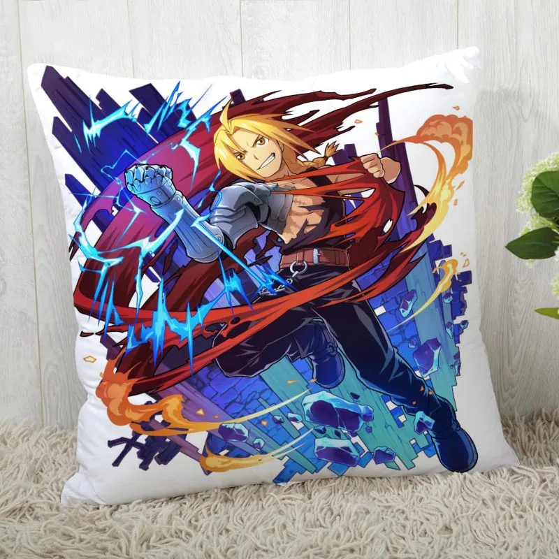 Custom Fullmetal alchemist Pillow Cases Square Pillowcase Christmas Zippered Pillow Cover 40*40cm,45*45cm(One Side - Цвет: Pillowcase 7