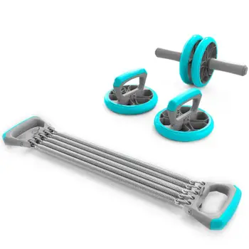 

3-in-1 Pro AB Wheel Roller Push-Up Bar Chest Expander Unisex Women Gym Roller Home Fitness Workout Abdominal Exercise