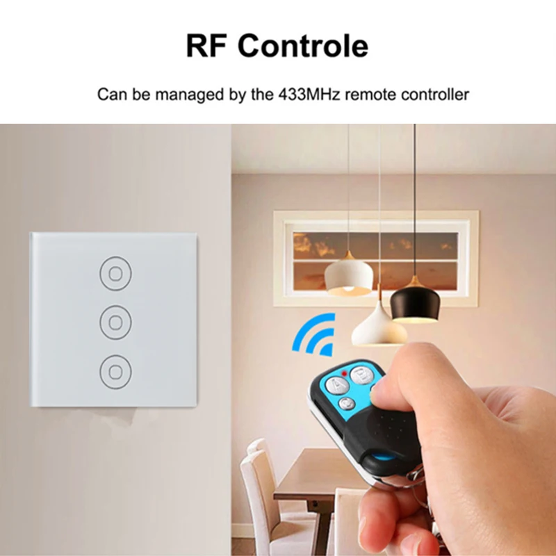 Wi-Fi Умный дом сенсорный настенный светильник переключатель RF433 Smart Life Tuya App пульт дистанционного управления стеклянная панель светильник переключатель с Alexa Google Home