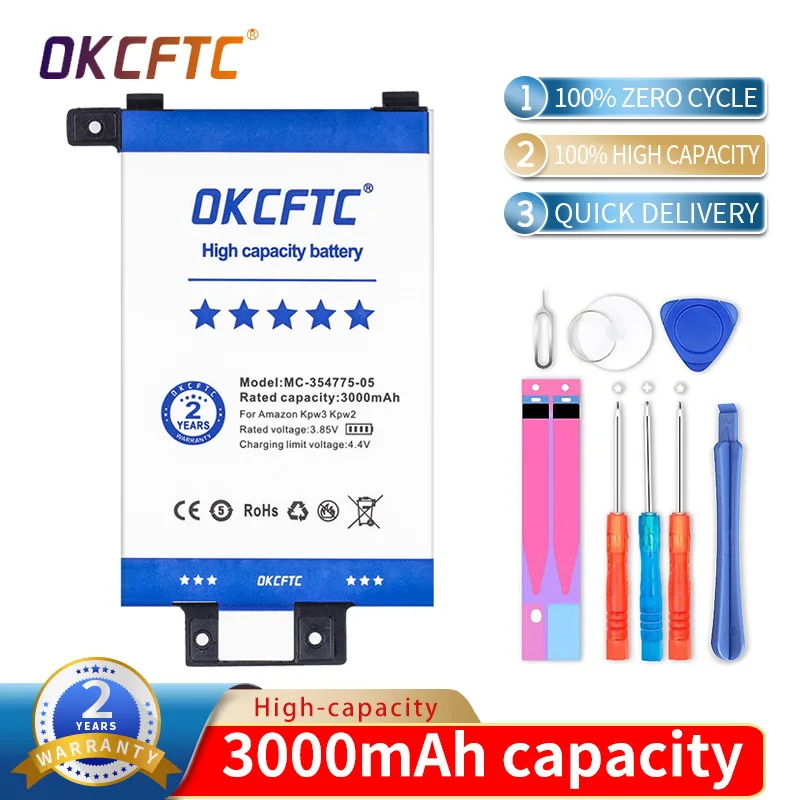 

Аккумулятор высокой емкости OKCFTC 3000 мАч MC-354775-05 58-000049 для Amazon Kindle PaperWhite 2/3 KPW3 KPW2, батарея DP75SDI S13-R1