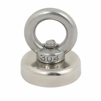 

55 LB Pulling Force 25mm Diameter Round Magnet w M5 Eyebolt