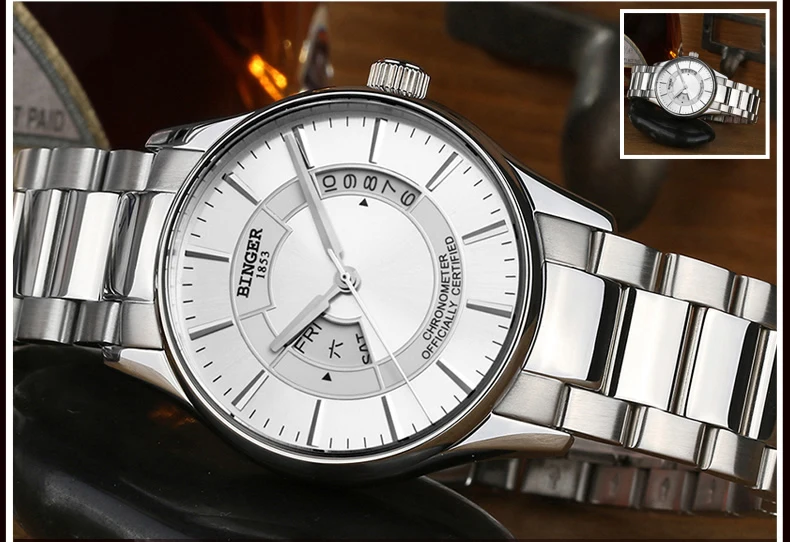 Япония MIYOTA двигаться Для мужчин t сапфир Для Мужчин's часы Швейцария Механические Для мужчин часы автоматические часы Бингер Элитный бренд мужских часов B5007-2