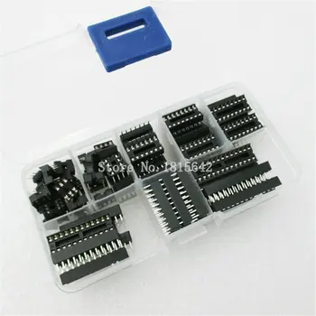 

66pcs DIP IC Sockets Solder Type Socket Kit Electronic DIY Assortment Kit 6/8/14/16/18/20/24/28 Pins Module Connectors