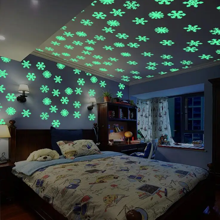 主图_50PCS_set_Christmas_Decorations_for_Home_Luminous_Wall_Sticker_Snowflake_Glow_In_The_Dark_Decal_f (3)