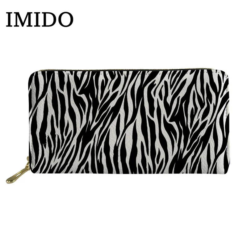IMIDO 3D печать имитация реалистичной змеиной текстуры узор Portefeuille Femme молния Notecase женский длинный кошелек - Цвет: as picture