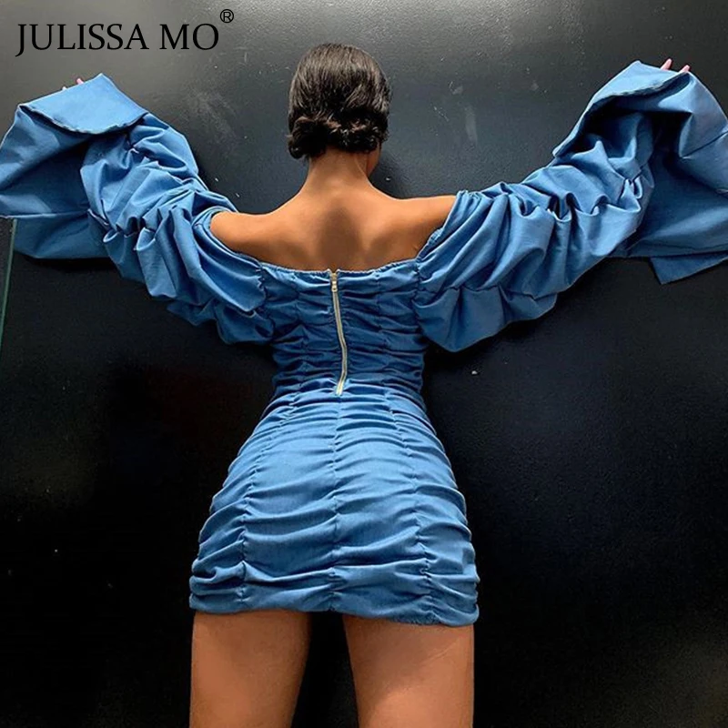 Женское платье с рюшами JULISSA MO длинным рукавом и низким вырезом Осеннее белое