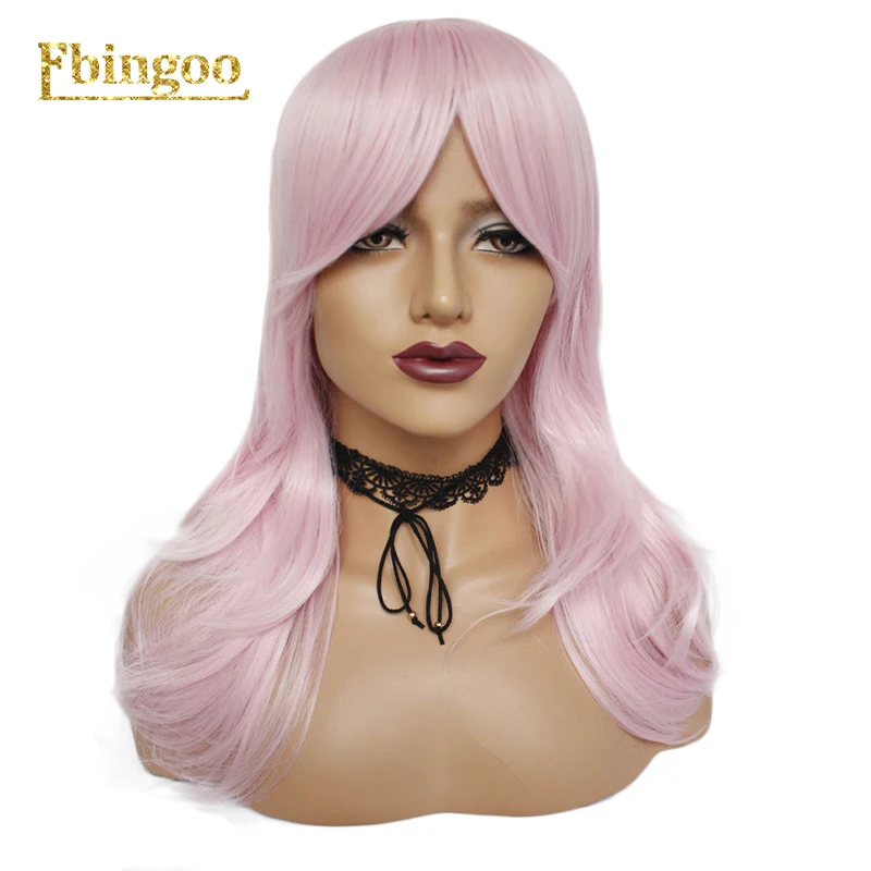 

Ebingoo Jem and the Holograms Jem Synthetic Cosplay Wig Long Straight Pink Wig for women Halloween Costume Party