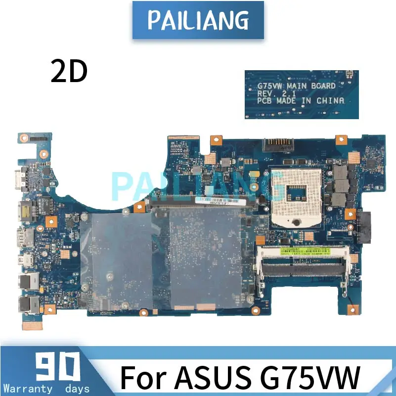

Mainboard For ASUS G75VW 2D Laptop motherboard REV.2.1 SLJ8C DDR3 Tested OK