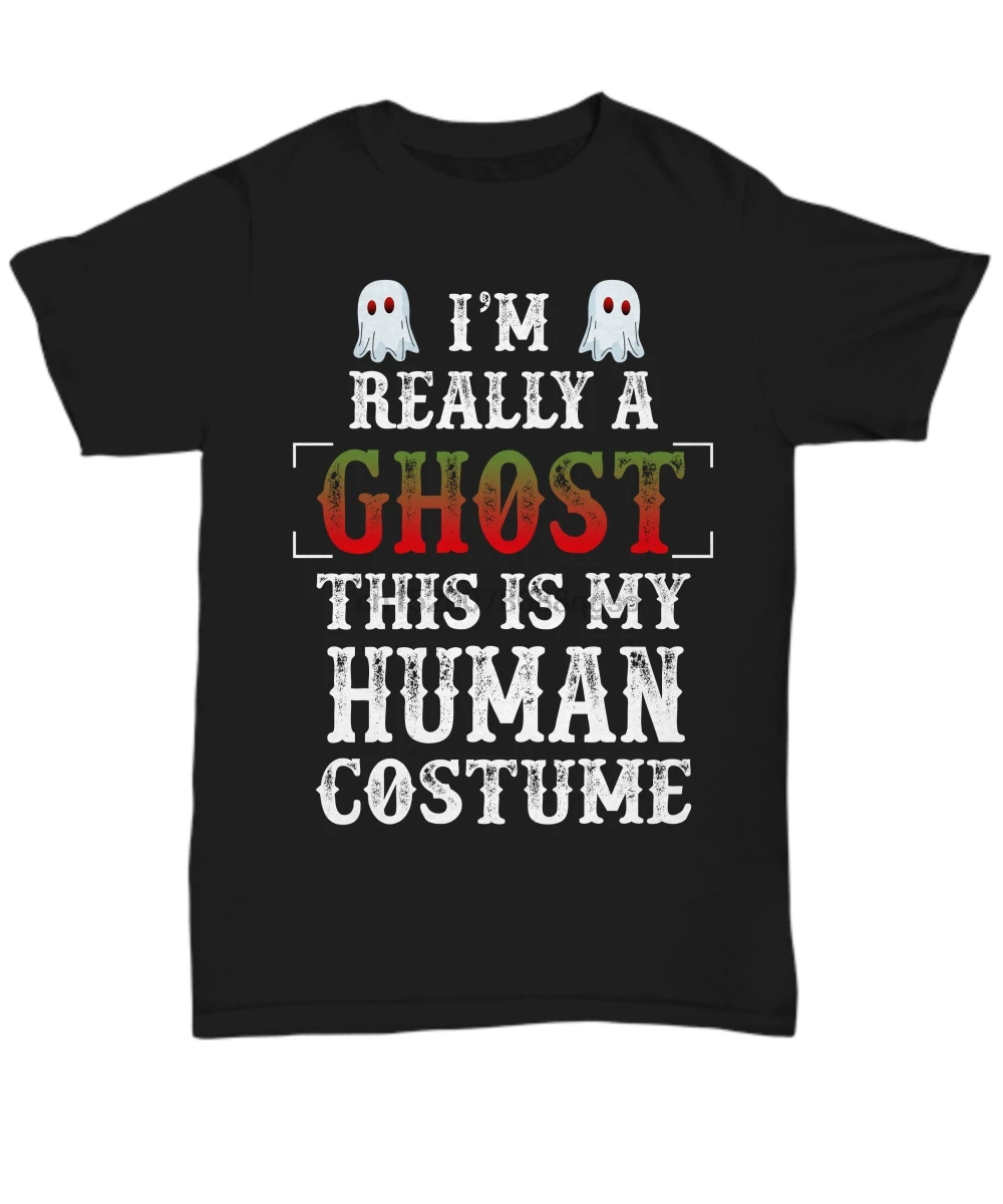 Funny Halloween Ghost T Shirt Gift This Is My Human Costume Cute Tee Women Girl Cool Casual pride t shirt men Unisex Fashion |