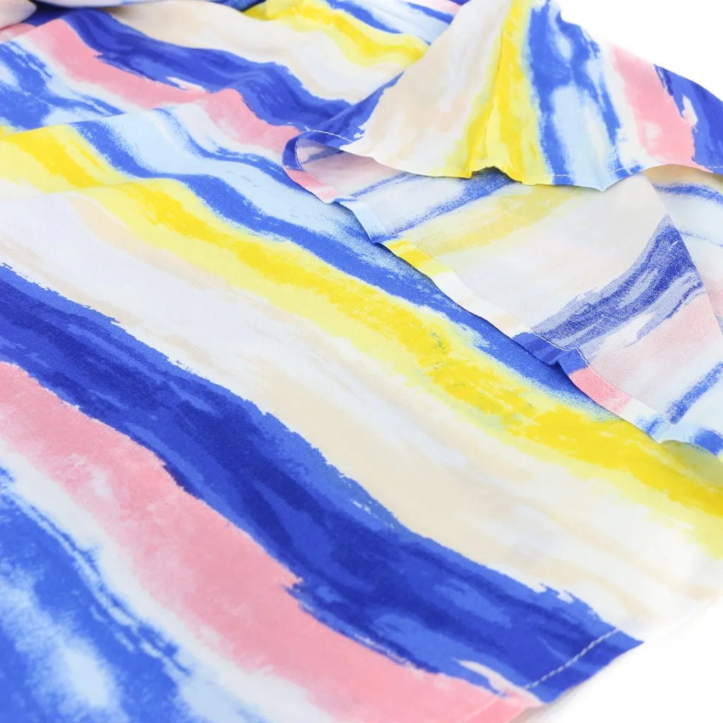 CHAMSGEND женская футболка размера плюс полосатая с принтом Tie Dye летняя круглым