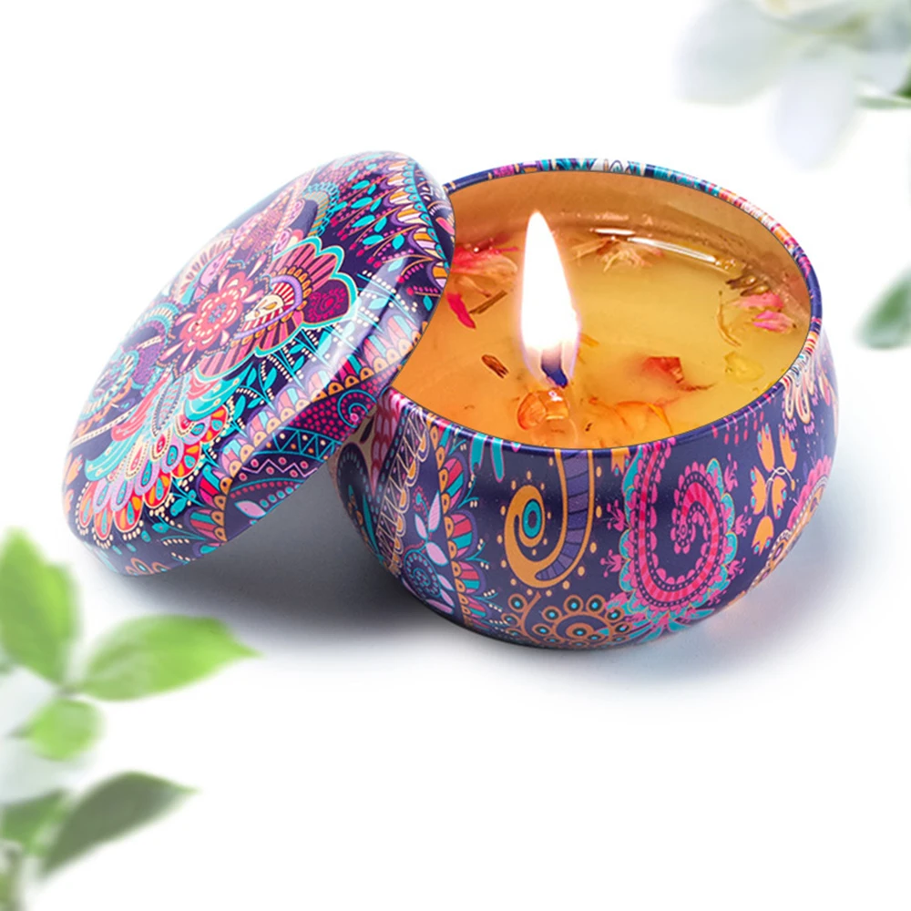 Retro Candle Tin Jars DIY Candle Making kit Holder Storage case for Dry Storage Spices Camping Party Favor and Sweets Gifts