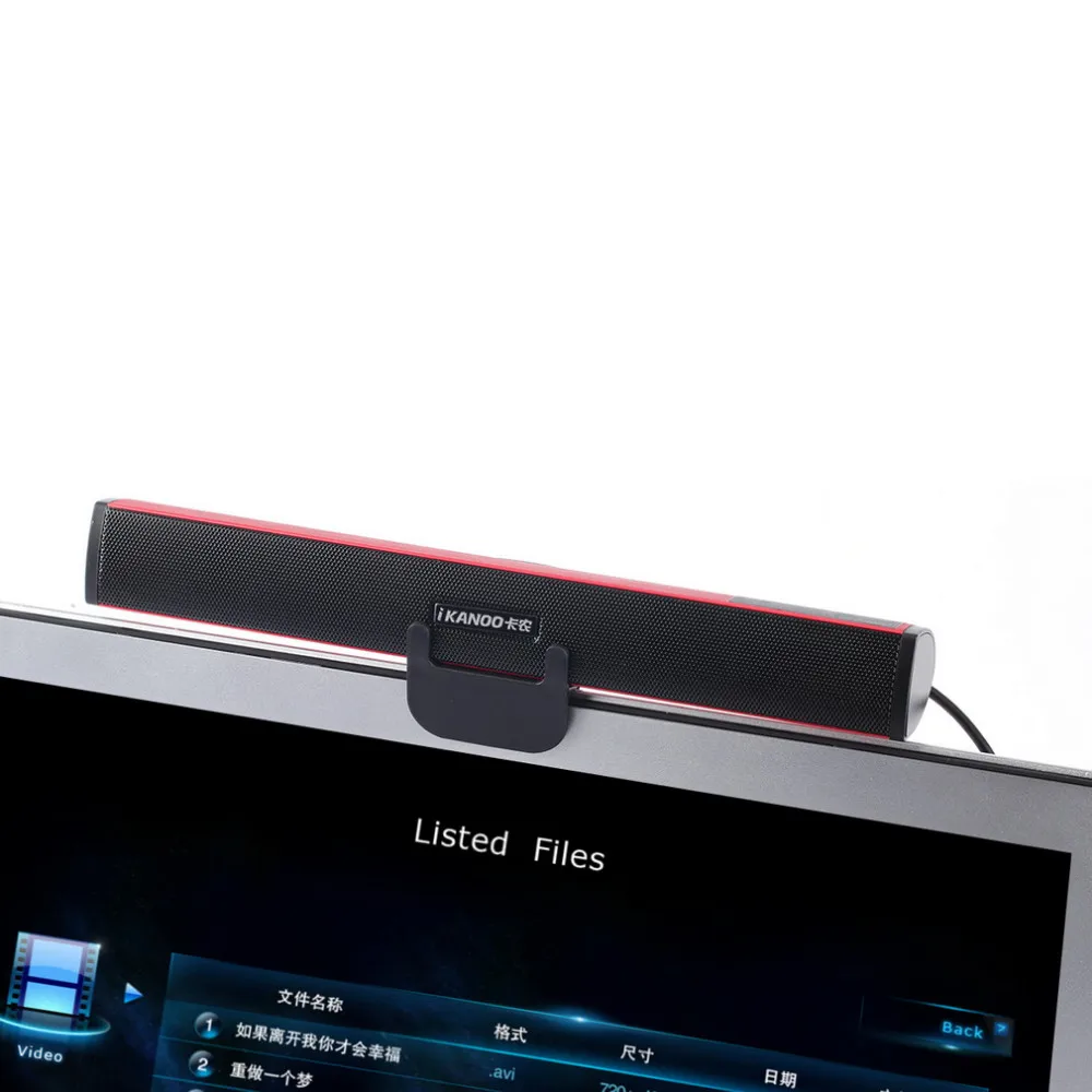iKANOO USB мощность ноутбук ПК ноутбук аудио динамик аудио стерео усилитель Саундбар разъем для наушников с держателем