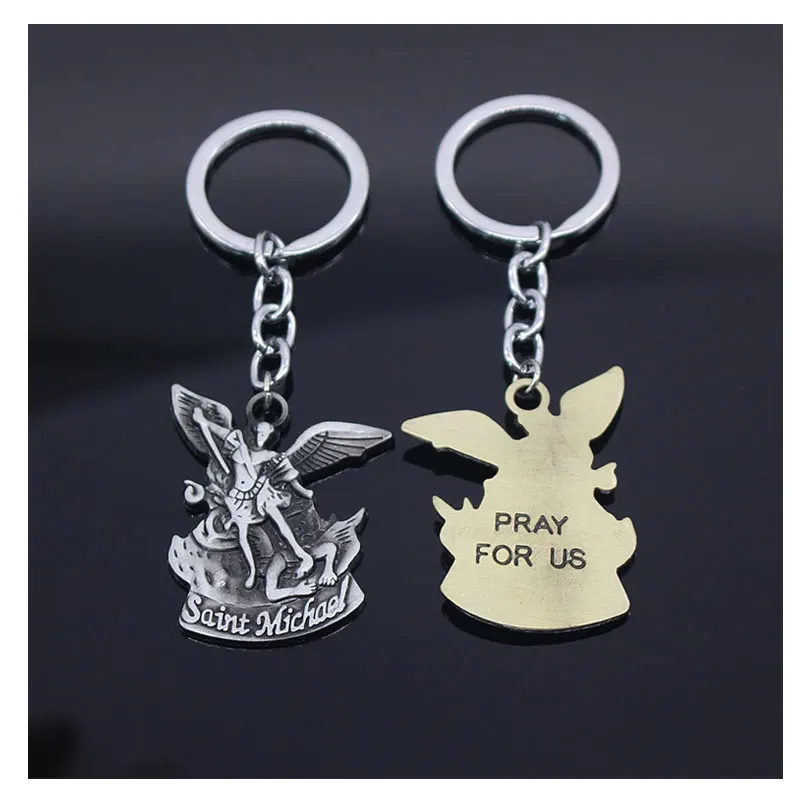 Punk Vintage Bible Archangel Saint Michael Pendant Keychain St. Michael