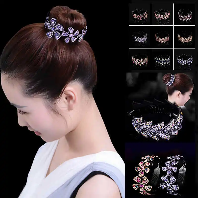 Расческа для женщин и девочек для волос хвостик булочка держатель зажим модная заколка для волос с кристаллами коготь