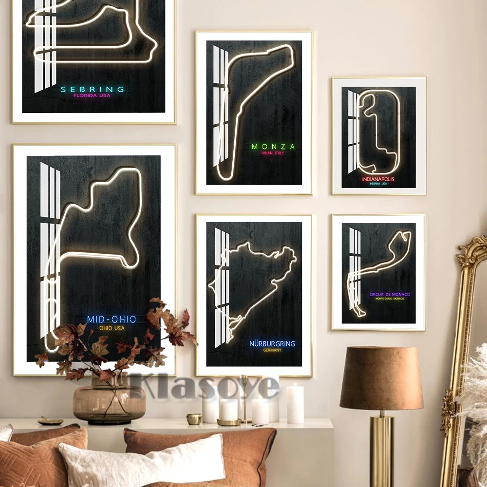 Nürburgring Nordschleife Motorsport Neon Wall Art Custom LED Race