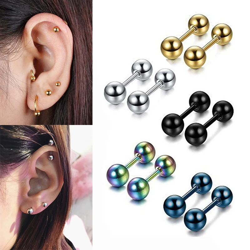 Серьги гвоздики из нержавеющей стали для мужчин и женщин ювелирные украшения