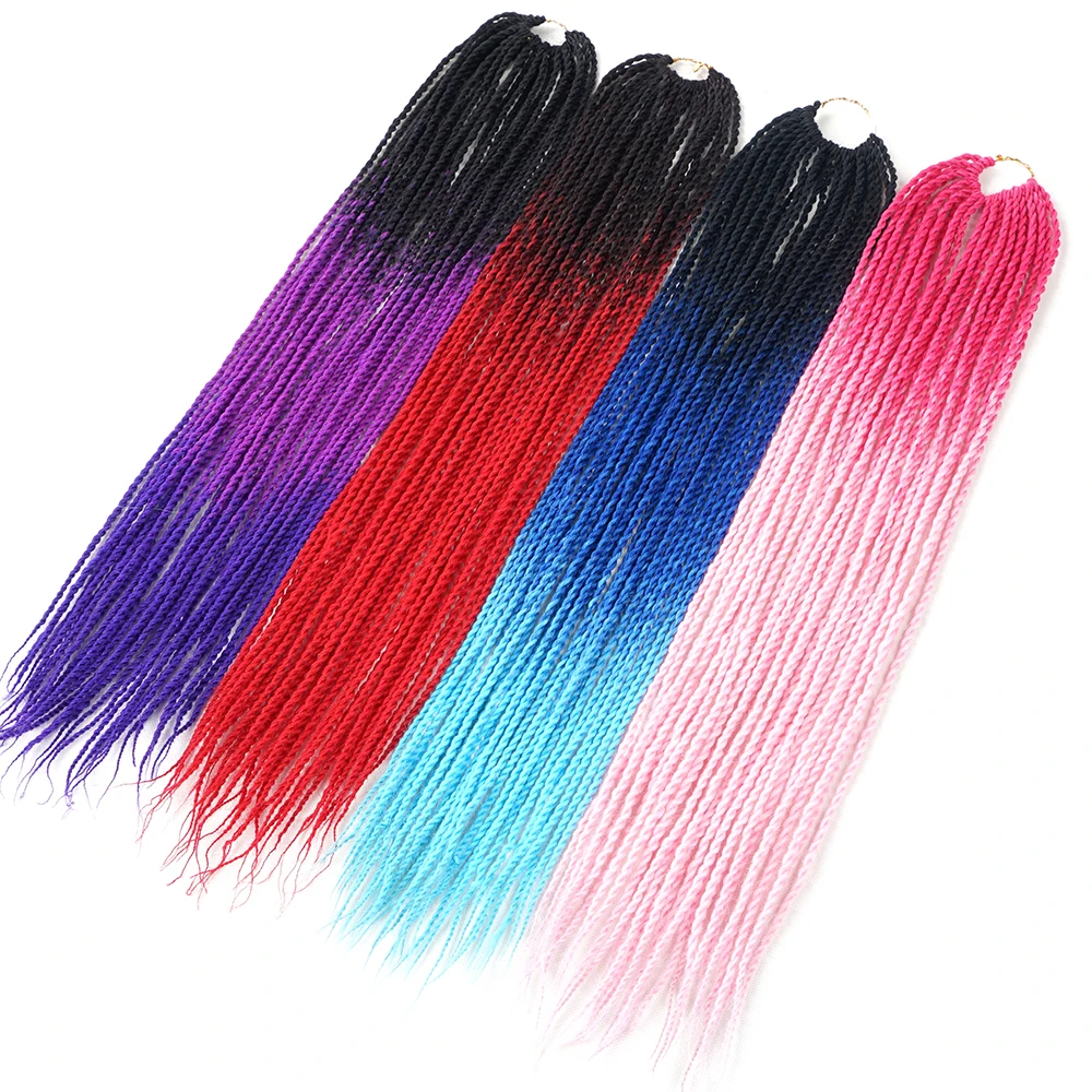 Silky Strands Ombre Senegalese Twist Hair Low Temperature Synthetic Braiding Hair Crochet Extensions For Black White Women