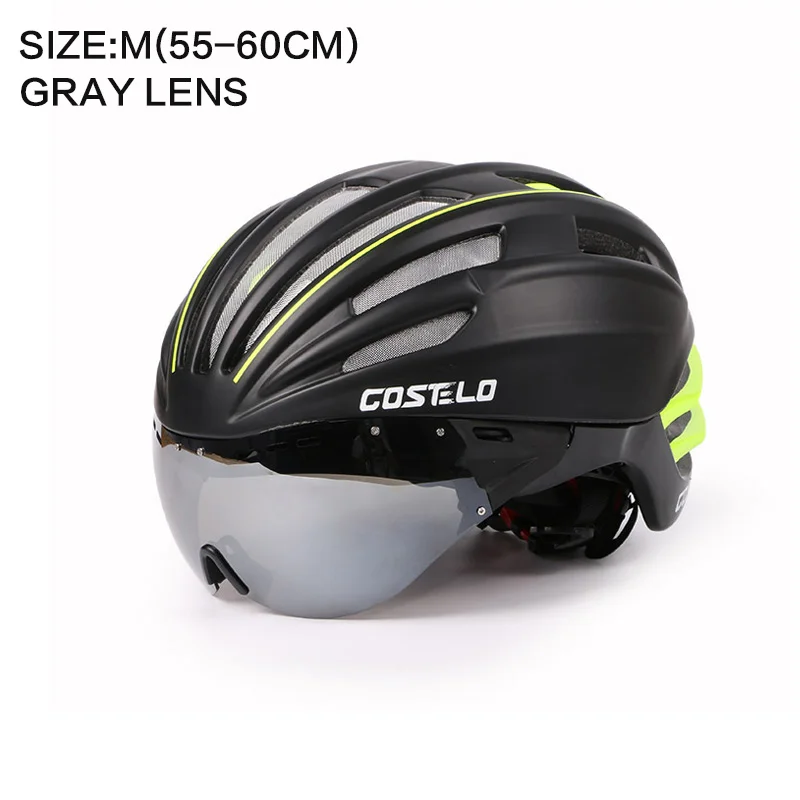 Costelo велосипедный шлем 4 цвета MTB Горный шоссейный велосипедный шлем Casco speed Airo RS Ciclismo очки Bicicleta - Цвет: GREEN M GRAY LEN