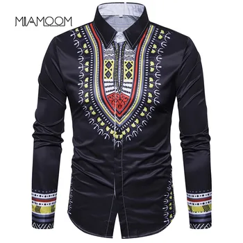 

MIAMOOM Men Shirts New Men's 3D Printed Long-sleeve Shirts Camisa Masculina