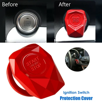 

Car Decor Ignition Switch Trim Red Engine Push Button Start Durable Brand new High Quality New