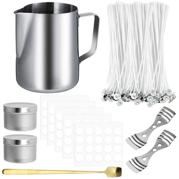 

206PCS Candle Making Kit DIY Candle Making Tool Stainless Steel Wax Pot Scale Wax Cup Set