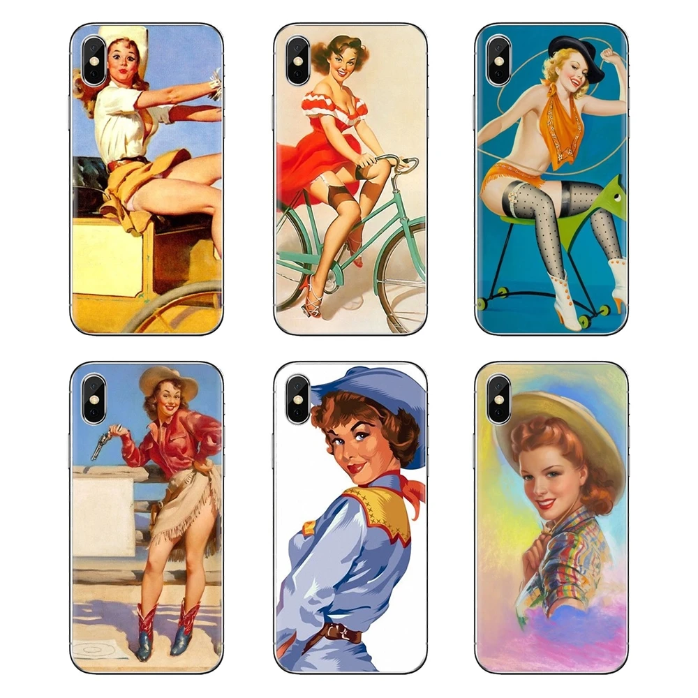 Для iPod Touch Apple iPhone 4 4s 5 5S SE 5C 6 6S 7 8 X XR XS Plus MAX PIN COWGIRL прозрачный мягкий чехол Чехлы |