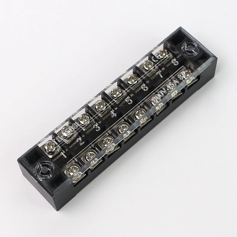 1pcs 45A 600V TB4503 TB4504 TB4505 TB4506 TB4510 TB4512 Dual Row Barrier Screw Terminal Block Strip Wire Connector Wiring tool
