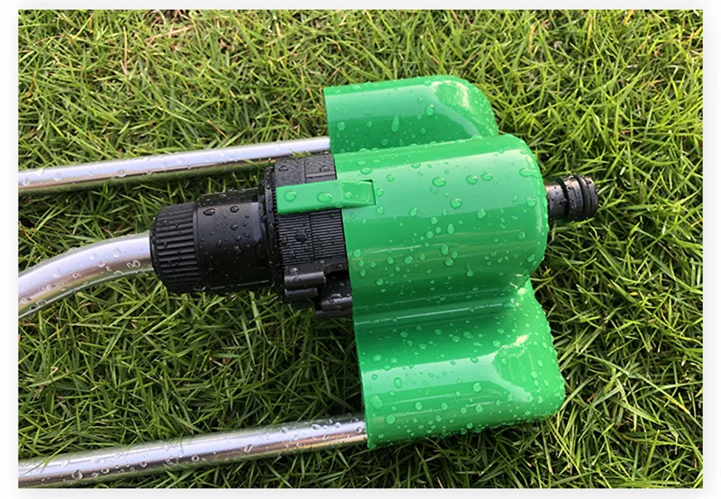 Garden Lawn 17-hole Aluminum Swing Sprinkler Green Irrigation Watering Sprinkler Roof Cooling Garden Sprinkler