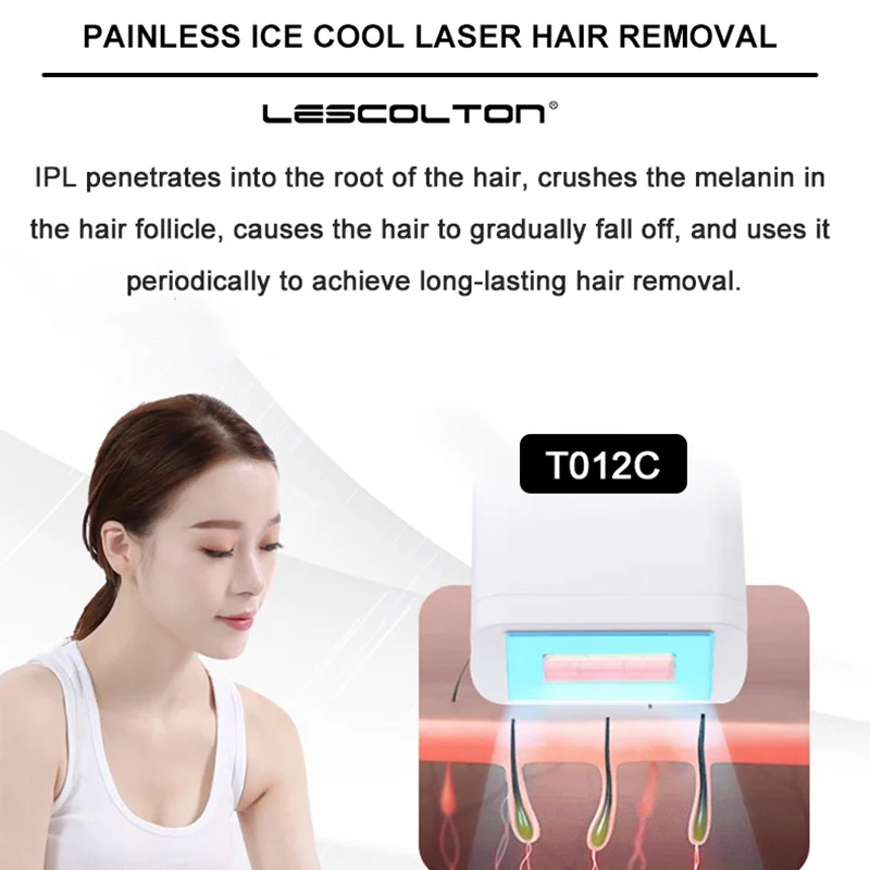 Lescolton, 4 в 1, Эпилятор icecool IPL, постоянное лазерное удаление волос с ЖК-дисплеем, лазерный триммер для бикини, фотоэпилятор