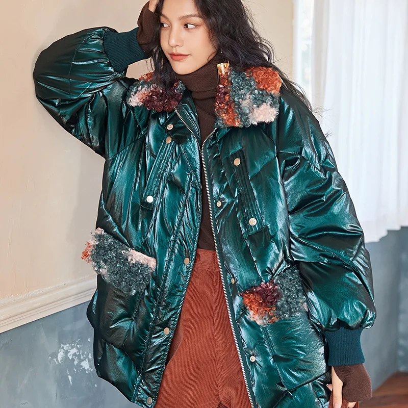 LANMREM 2019 Sheep Collar Fur Cotton Clothes Autumn And Winter New Korean Women's Loose Coat PC252 |